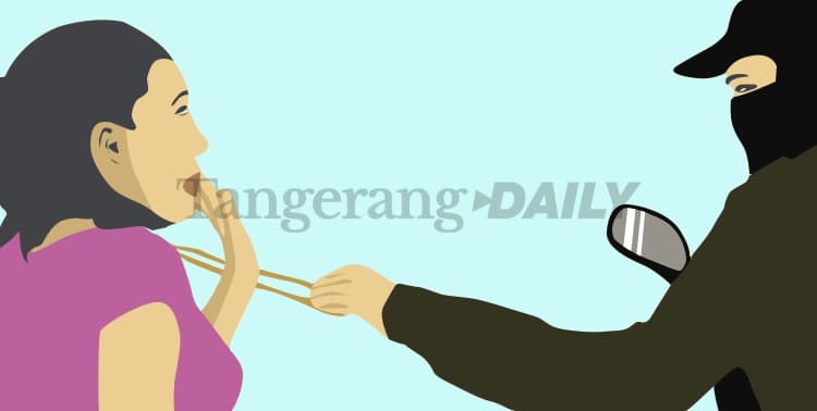 Seorang perempuan berinisial R menjadi korban penjambretan di Jalan Sukamanah Jaya, Sukasari, Kota Tangerang, Jumat pagi  26 November 2021.