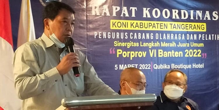 Ketua KONI Kabupaten Tangerang Komarudin optimis dapat mempertahankan juara umum pada Porprop VI Banten 2022 di Kota Tangerang November ...