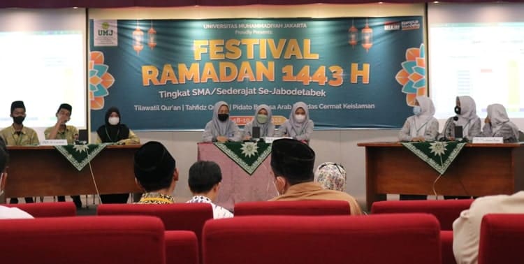 Lembaga Pengkajian dan Penerapan Al-Islam dan Kemuhammadiyahan Universitas Muhammadiyah Jakarta (LPPAIK UMJ) menyelenggarakan Festival Ramadan 1443 H dari 18 hingga 19 April 2022 dengan tujuan menjaring potensi dan bakat para siswa SMA dan yang sederajat.