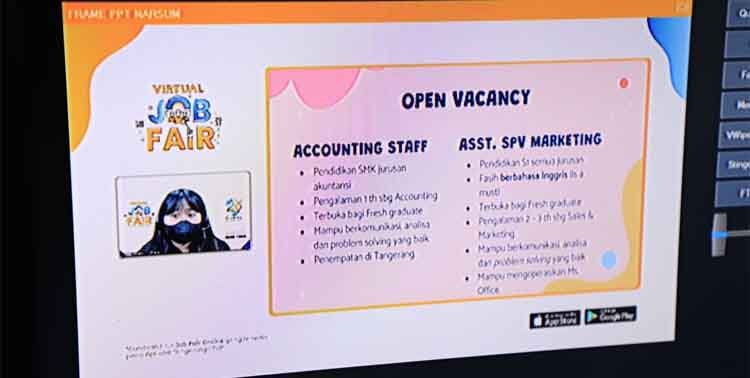 Pemerintah Kota (Pemkot) Tangerang terus berupaya agar masyarakat makin mudah untuk memperoleh pekerjaan. Upaya itu antara lain melalui program bursa kerja daring (virtual job fair).
