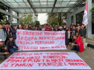 Gelar Demonstrasi, GMNI Tuntut  Pemkot Tangsel Tuntaskan 11 Masalah Krusial