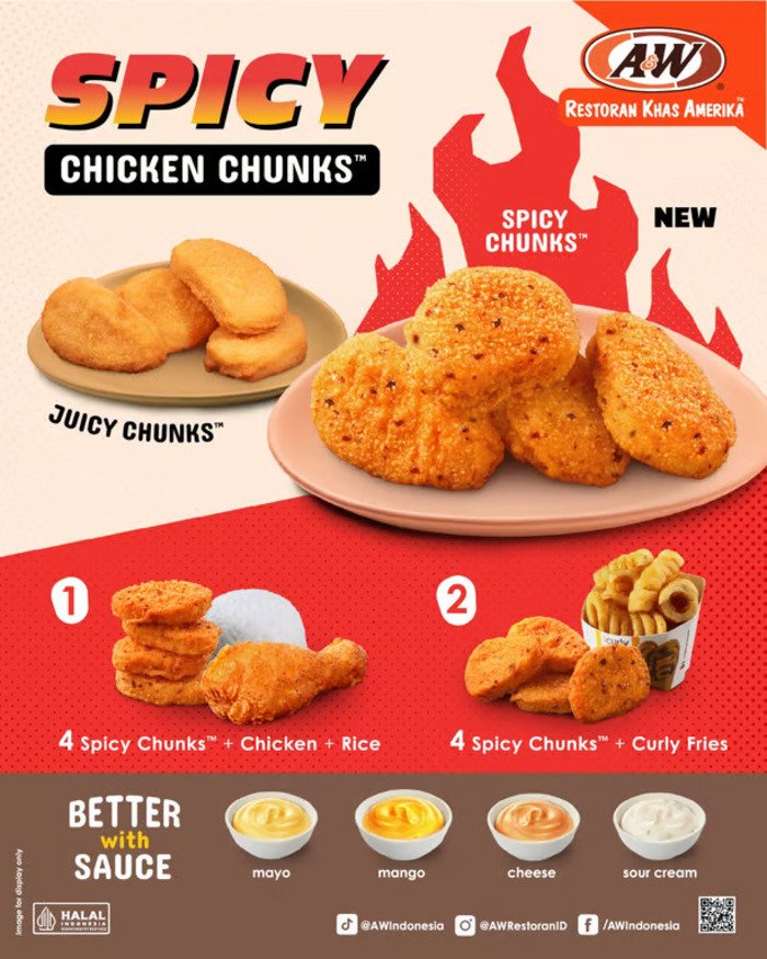 A&W Indonesia hadirkan Spicy Chicken Chunks™ (Sumber : A&W Indonesia)