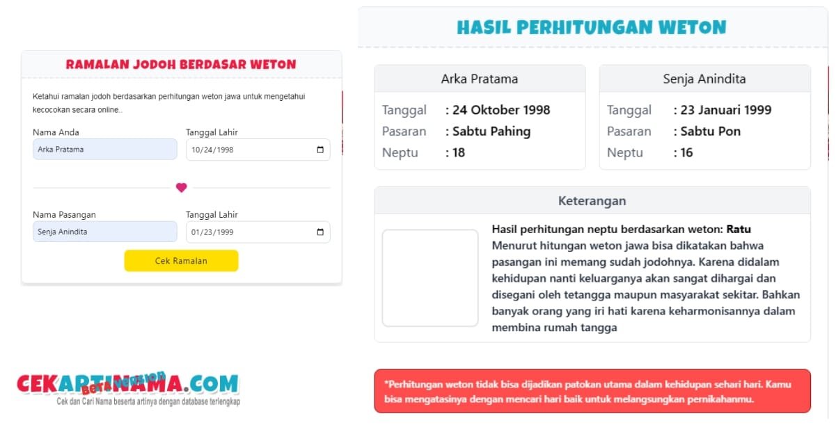 Pelajari tentang weton Jawa, cara menghitungnya untuk jodoh, dan arti perhitungan weton dalam budaya Jawa. Temukan informasi lengkapnya!