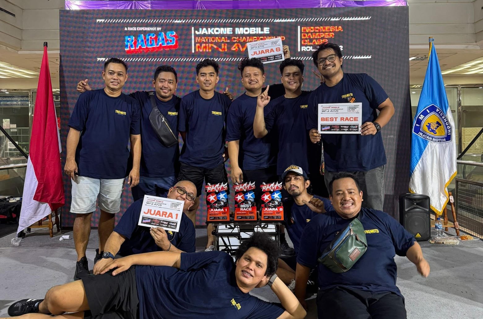Tim TRQ Tangsel raih Juara 1, 6, dan Best Race di Kejurnas Mini 4WD 2025. Target berikutnya: juara umum di seri Last Turn Bali.