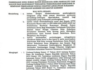 Walikota Serang Bebaskan Biaya Sewa Rusunawa Bagi Warga Sukadana Selama Setahun