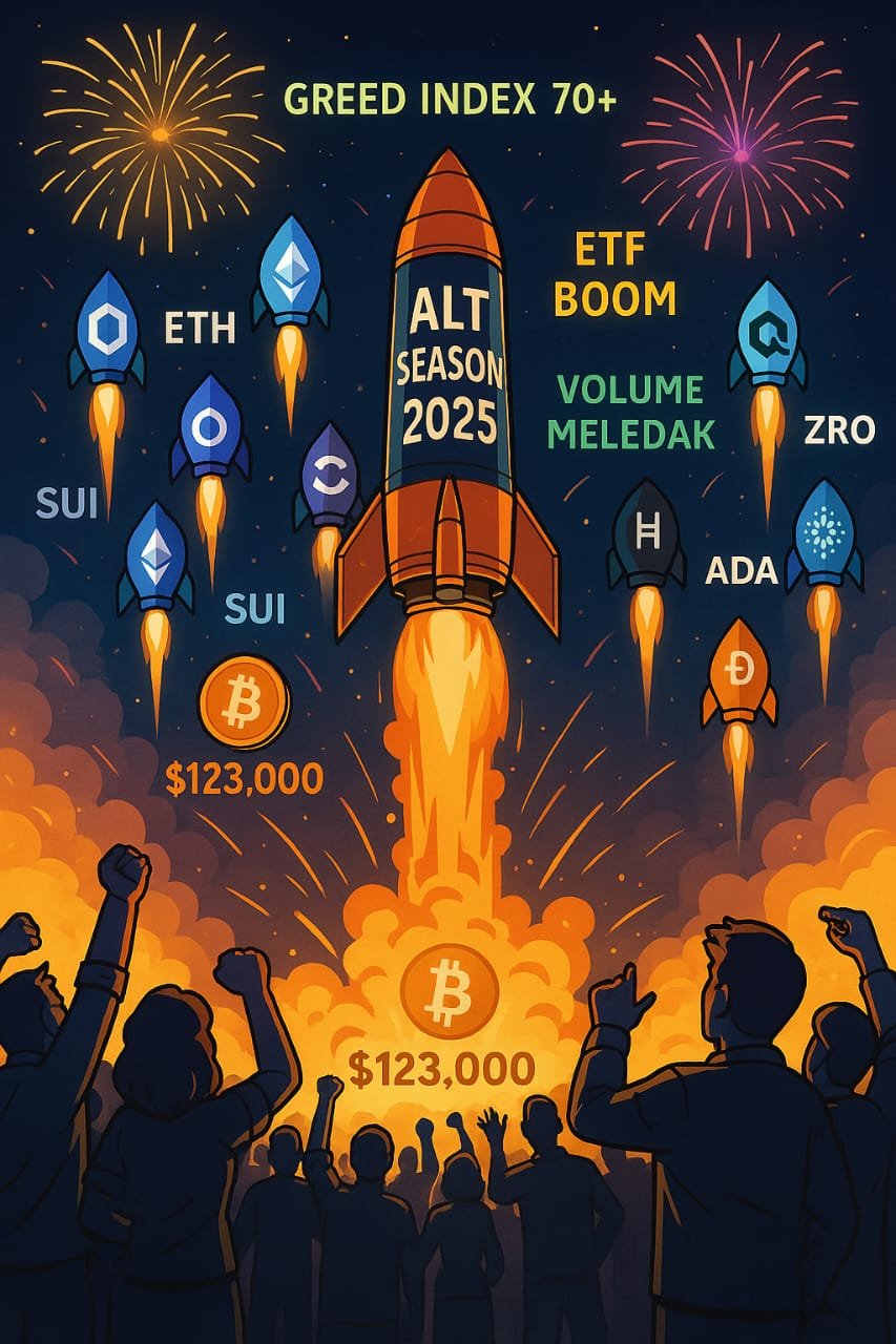 Altseason tahap 2 diprediksi memuncak September 2025. Simak analisis tren Bitcoin, Ethereum, dan strategi kripto untuk investor.