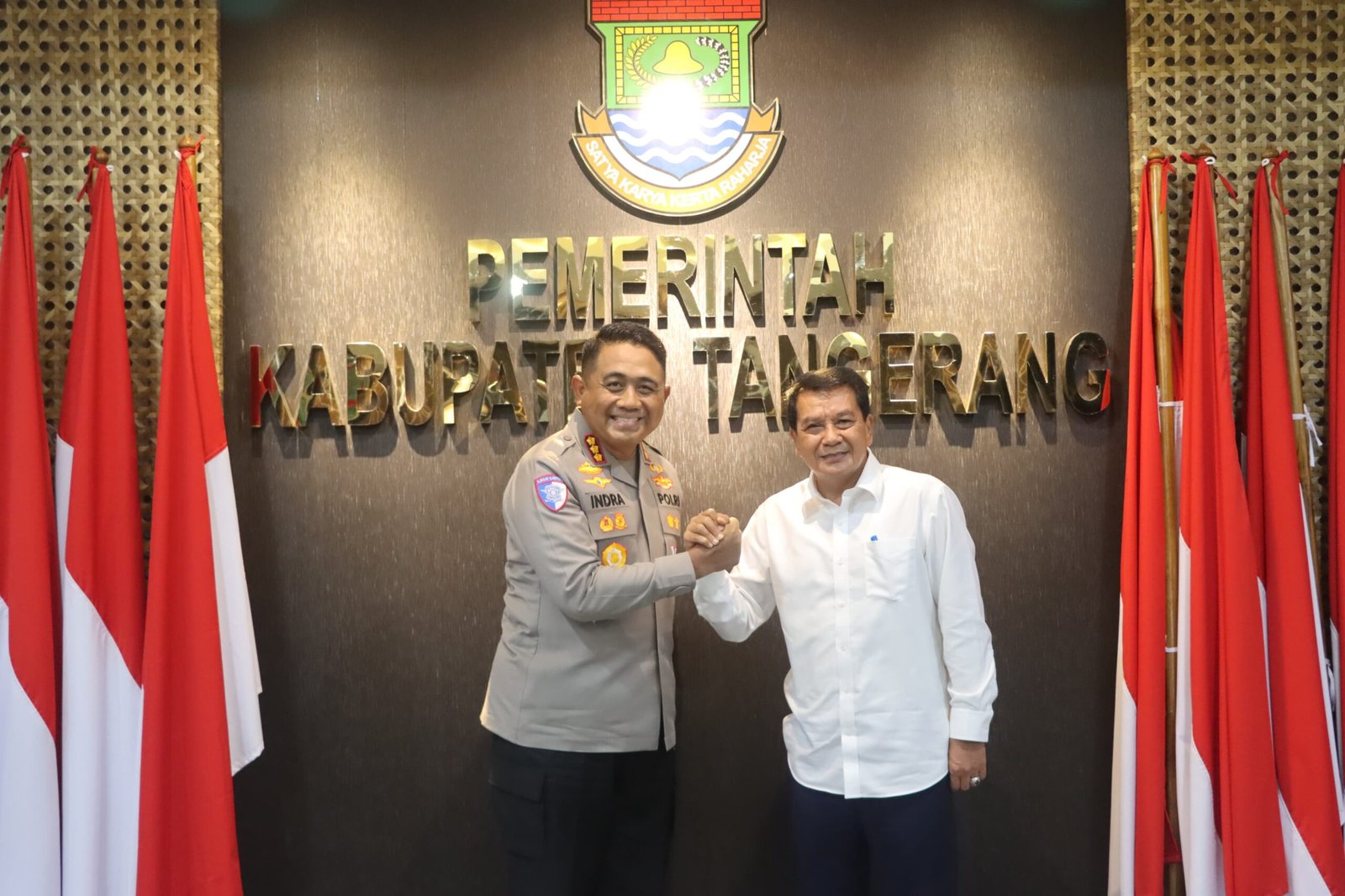 Kapolresta Tangerang silaturahmi ke Bupati, bahas sinergi ketahanan pangan, keamanan wilayah, dan penguatan kerja sama lintas lembaga.