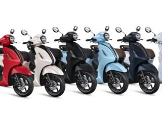 Yamaha Grand Filano, skutik hybrid elegan dengan desain Neo-Retro dan warna Pink Mauve, sempurna untuk gaya hidup modern.