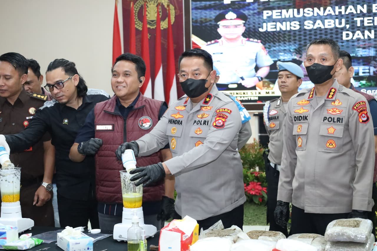 Polda Banten musnahkan barang bukti narkoba hasil 577 kasus sepanjang 2025, imbau masyarakat aktif cegah peredaran.