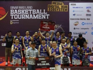NTT Data juara Sinar Mas Land Basketball Tournament 2025 di BSD City, tunjukkan sportivitas dan kerja sama tim luar biasa.