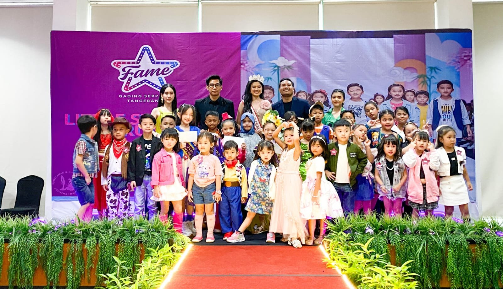 Suasana meriah warnai Kids Fashion Show “Little Stars on The Runway” di Fame Hotel Gading Serpong, ajang ekspresi anak penuh kreativitas.