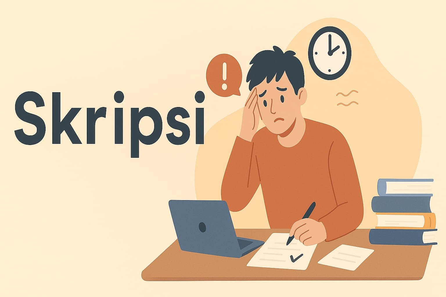 Atasi stres skripsi dengan tips produktif, relaksasi, dan manajemen waktu agar masa akhir kuliah lebih tenang dan teratur.