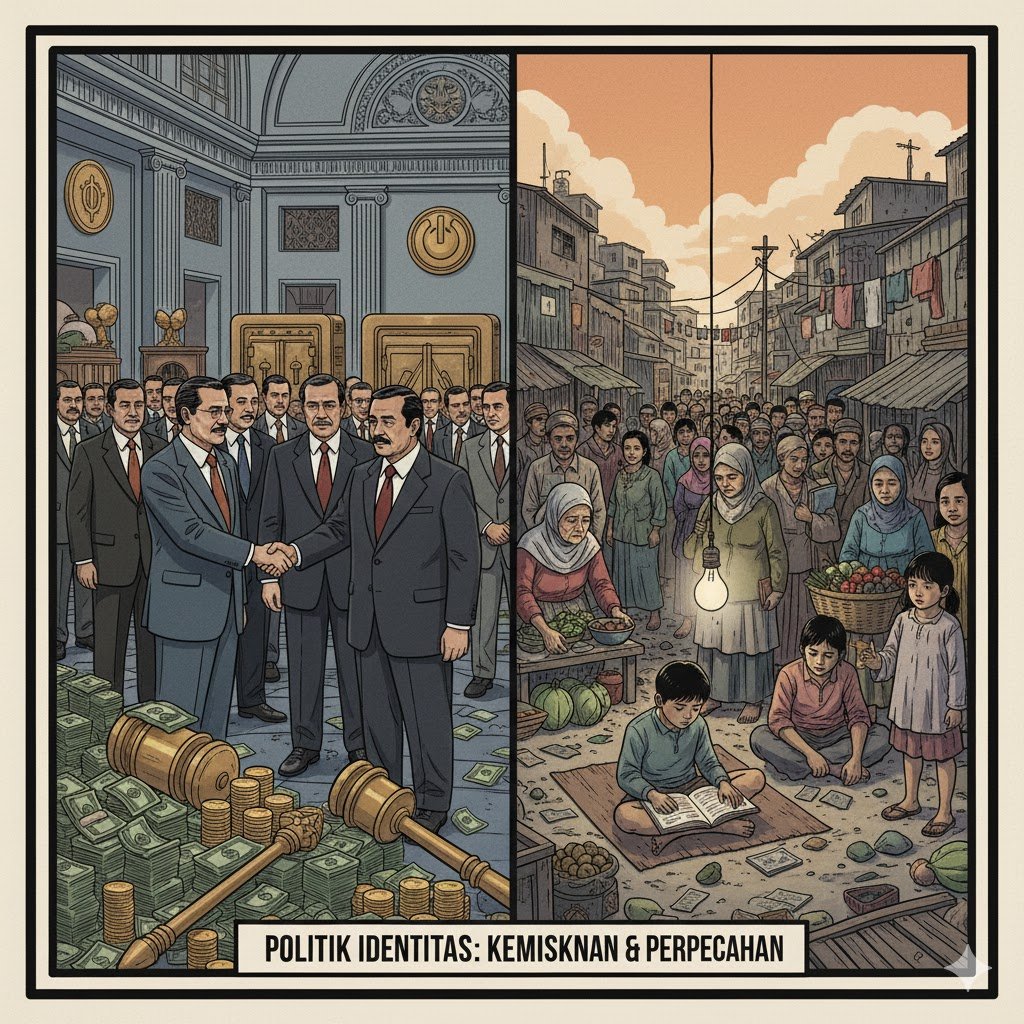 Politik identitas dan eksklusi sosial memperdalam kemiskinan di Indonesia. Diperlukan kebijakan inklusif dan adil.