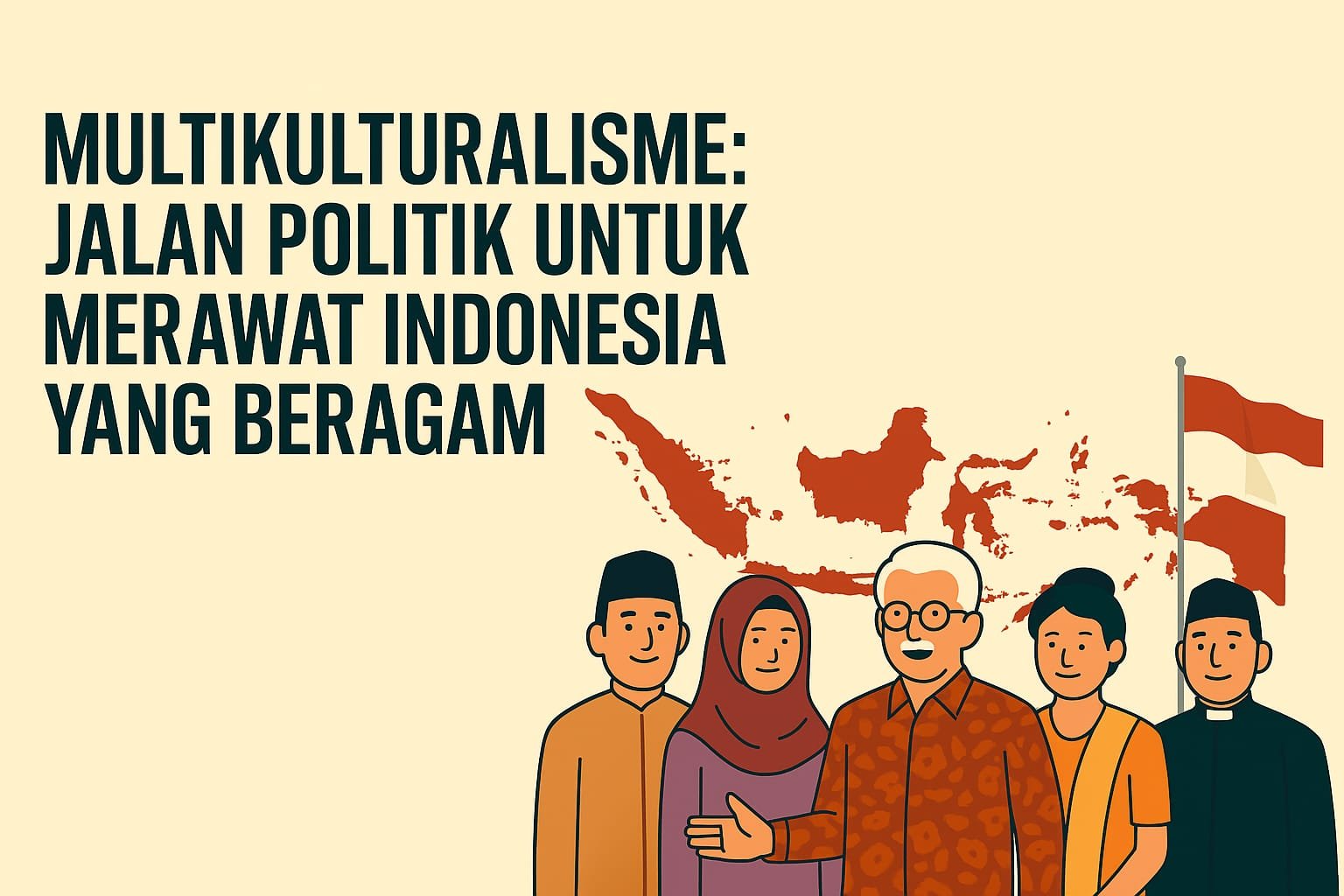 Opini tentang pentingnya multikulturalisme dan toleransi sebagai fondasi politik Indonesia yang inklusif dan berkeadilan.
