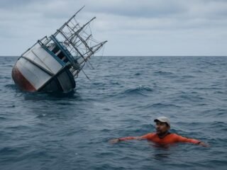 Kapal KM Usaha Baru asal Tangerang tenggelam di Pulau Bokor akibat gelombang tinggi. Tujuh ABK selamat, satu masih dicari.