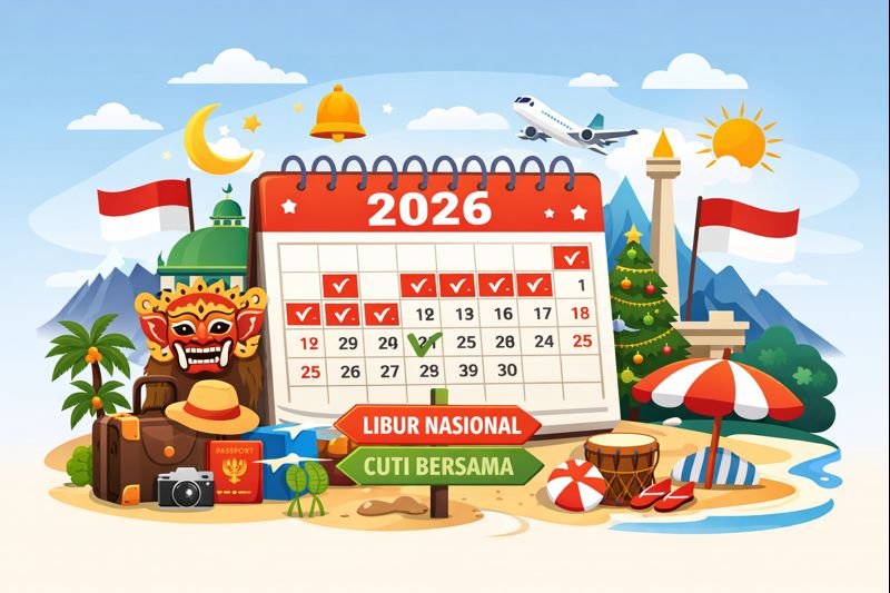 Daftar lengkap libur nasional dan cuti bersama 2026. Total 25 tanggal merah untuk perencanaan kerja dan liburan.