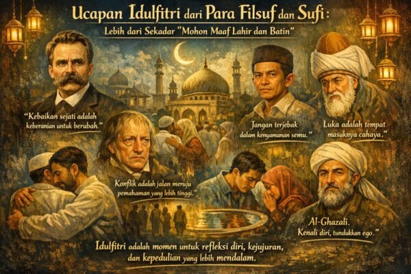 Refleksi Idulfitri dari filsuf dan sufi: makna maaf, kesadaran diri, keberanian berubah, dan perjalanan kembali ke kemanusiaan sejati.