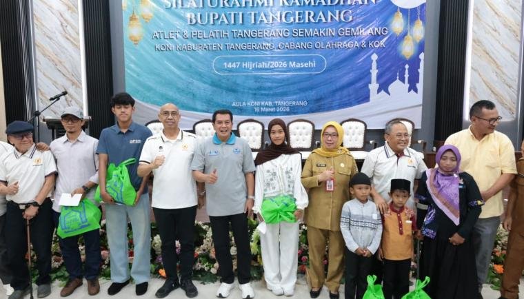 Bupati Tangerang silaturahmi Ramadan dengan atlet KONI, beri motivasi dan target juara pada Porprov Banten 2026 di Tangerang Selatan.