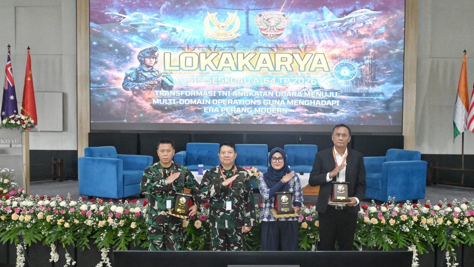 Lokakarya Pasis Seskoau A-64 bahas transformasi TNI AU menuju Multi-Domain Operations hadapi perang modern 2026.