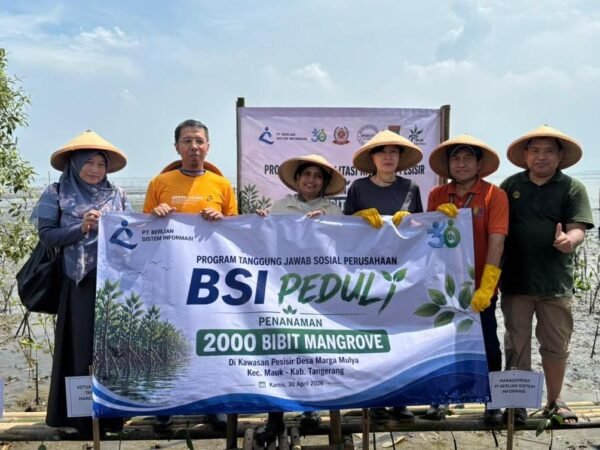Peduli Pesisir, PT BSI Tanam Mangrove di Mauk untuk Pulihkan Ekosistem Pantai