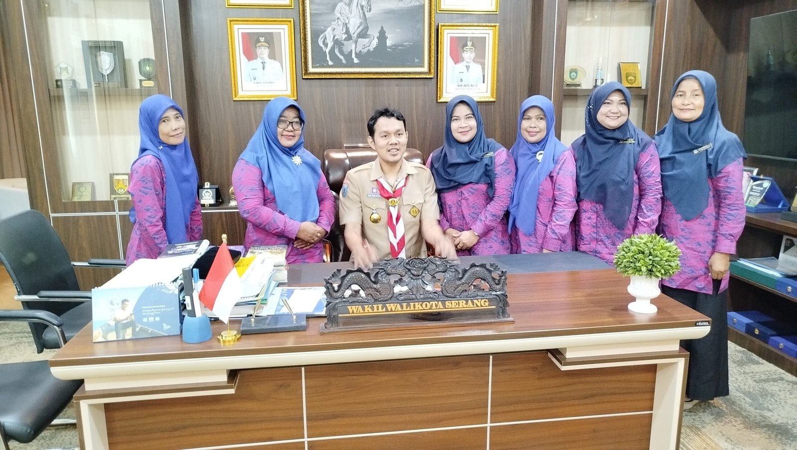 Wakil Wali Kota Serang Nur Agis Aulia menerima kunjungan guru Taman Kanak-Kanak (TK) yang tergabung dalam Ikatan Guru Taman Kanak-Kanak Indonesia (IGTKI) Kecamatan Serang, Senin (6/4/2026)