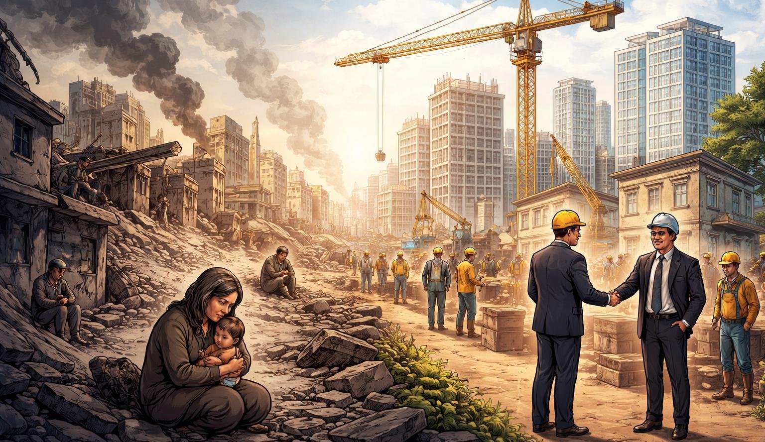 Pembangunan pascaperang kerap abaikan trauma dan keadilan, fokus infrastruktur tanpa libatkan masyarakat terdampak secara menyeluruh.