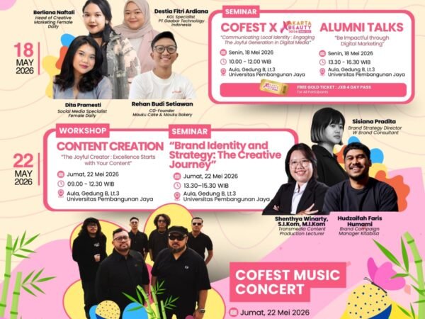 CoFest 2026 UPJ Usung Tema “Joyful Generation”, Hadirkan Seminar hingga Konser Musik