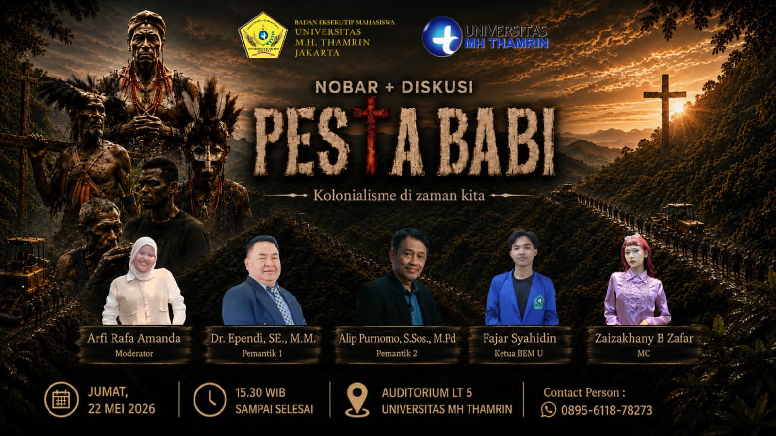 BEM Universitas MH Thamrin menggelar nobar dan diskusi film dokumenter Pesta Babi untuk membahas isu masyarakat adat Papua.