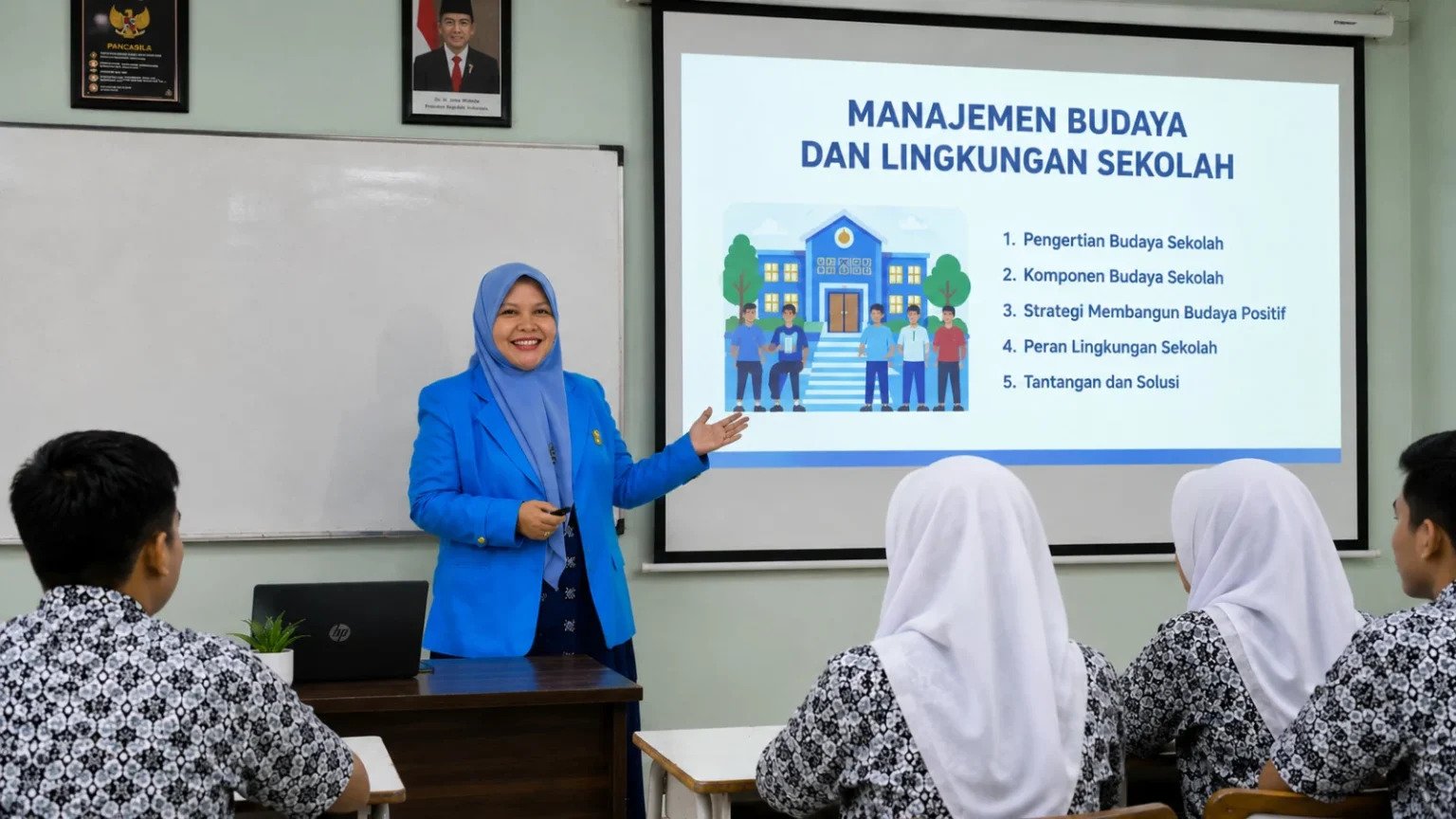 Budaya dan lingkungan sekolah berperan penting membentuk karakter siswa, menciptakan pembelajaran berkualitas, serta sekolah yang aman dan inklusif.