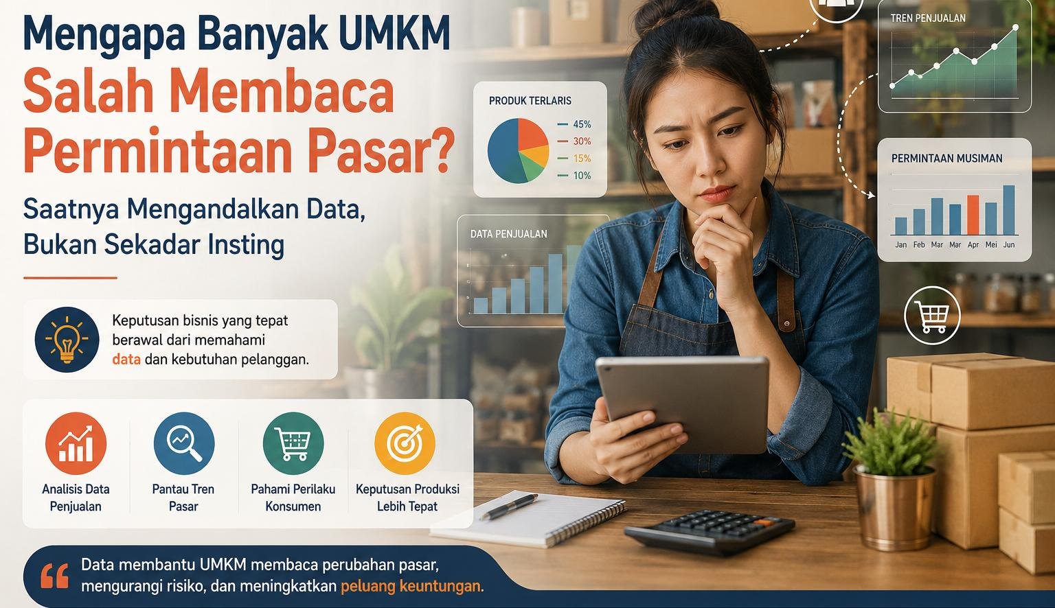 Mengapa UMKM sering salah membaca permintaan pasar? Pelajari pentingnya data dan demand forecasting untuk meningkatkan penjualan.