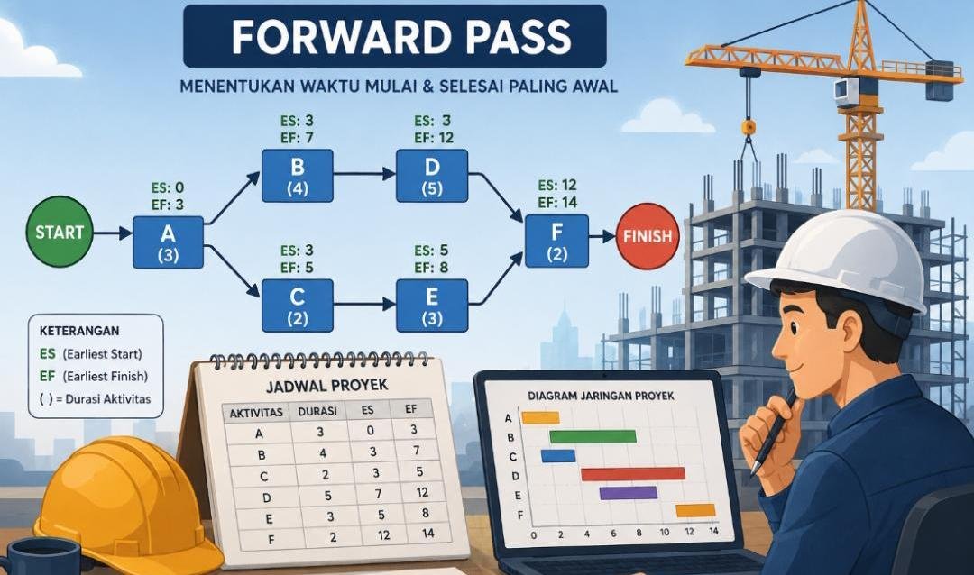 Metode Forward Pass membantu perencanaan proyek lebih terstruktur, mengidentifikasi aktivitas kritis, dan mengurangi risiko keterlambatan.