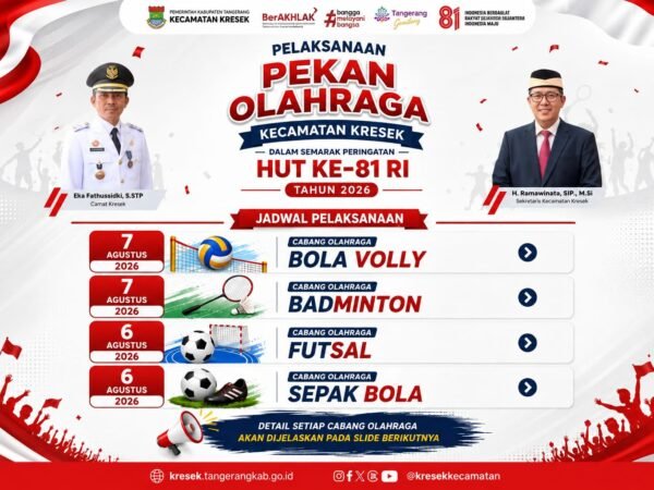 Camat Kresek Ajak Pelajar SMA Meriahkan Pekan Olahraga Kecamatan Kresek 2026