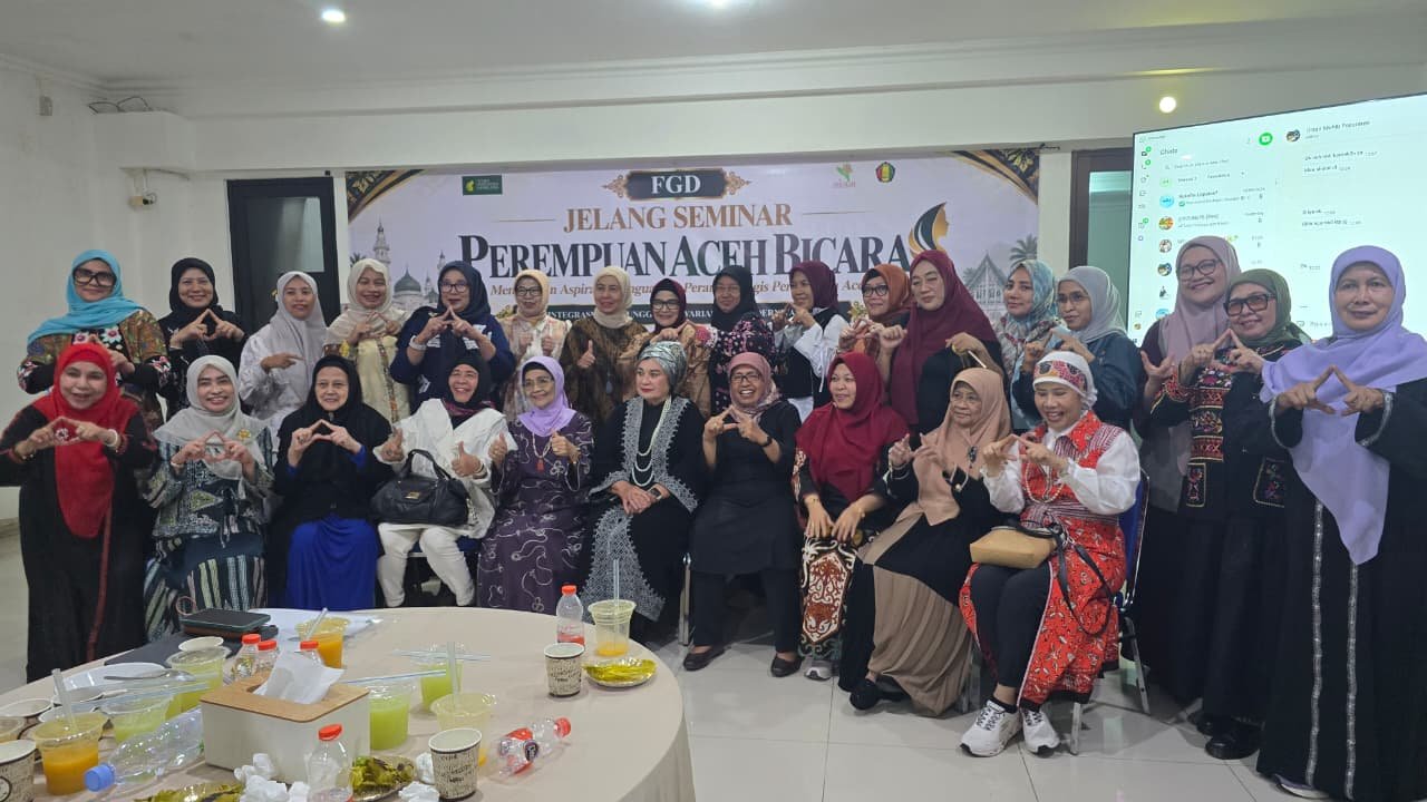 Hasil FGD Perempuan Aceh Bicara mendorong penguasaan teknologi, AI, literasi digital, dan SDM perempuan menuju pembangunan Aceh 2045.