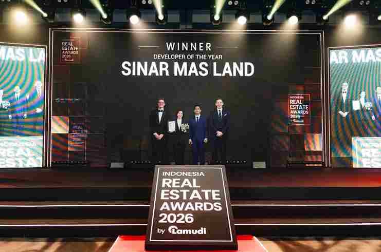 Sinar Mas Land meraih lima penghargaan IREA 2026, termasuk Developer of the Year serta penghargaan untuk BSD City dan Grand Wisata Bekasi.