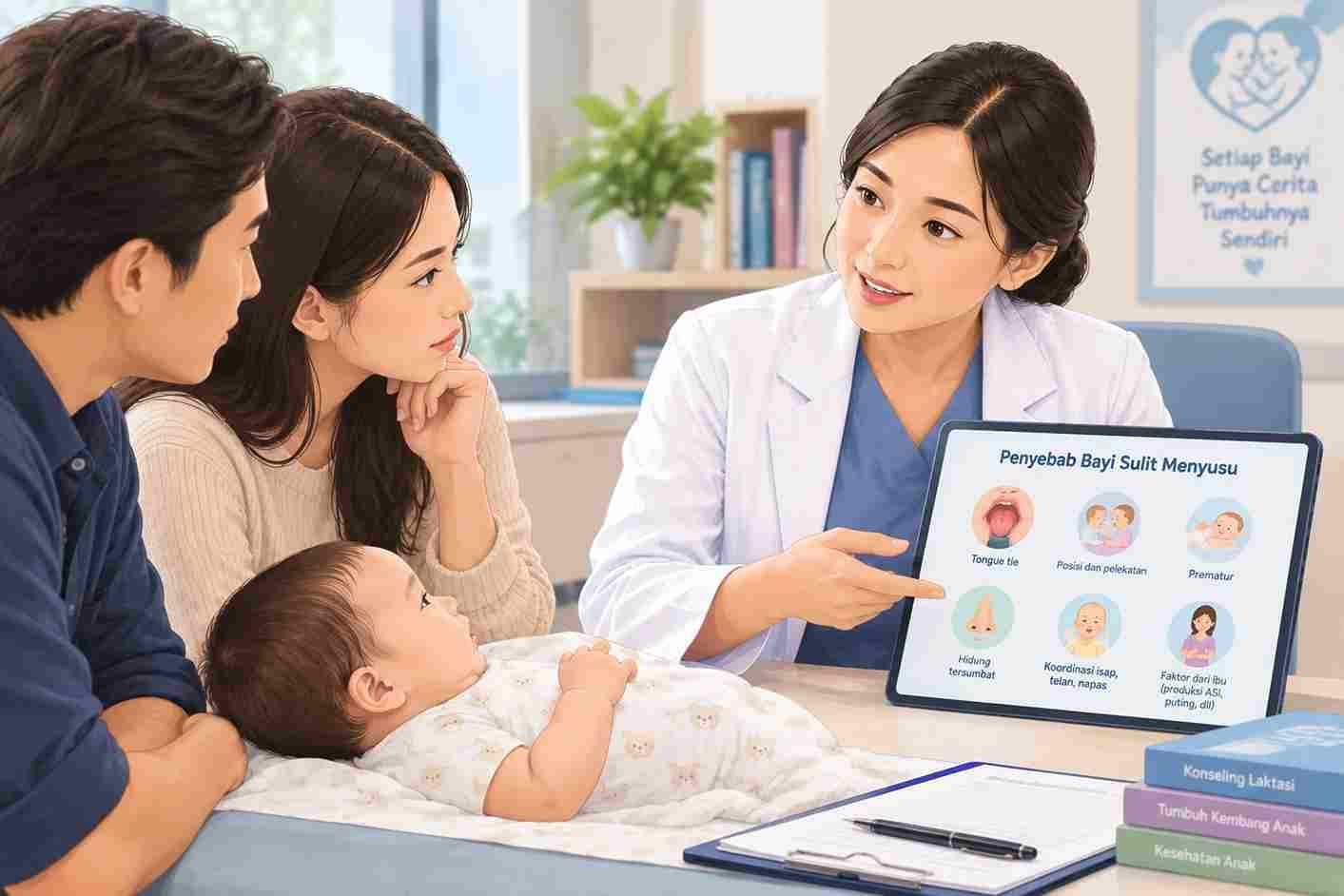 Bayi sulit menyusu belum tentu mengalami tongue tie. Dokter Bethsaida Hospital Serang menjelaskan penyebab, tanda, dan kapan bayi perlu diperiksa.