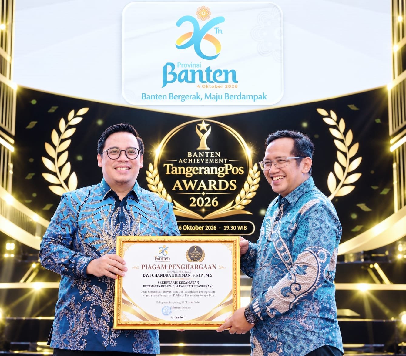 Dwi Chandra Budiman Sekcam Kelapa Dua, Banten TangerangPos Awards 2026, penghargaan tokoh inspiratif Kabupaten Tangerang